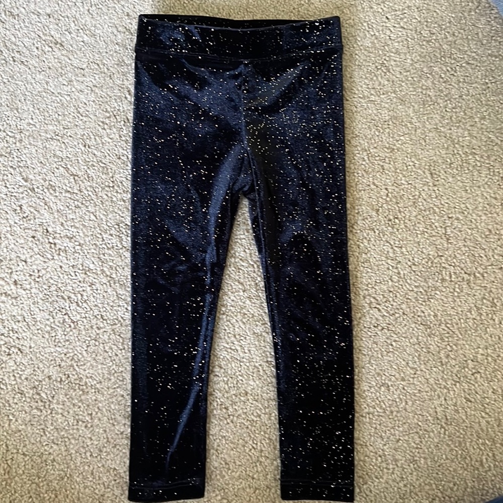 CREWCUTS | Black leggings with gold sparkles
